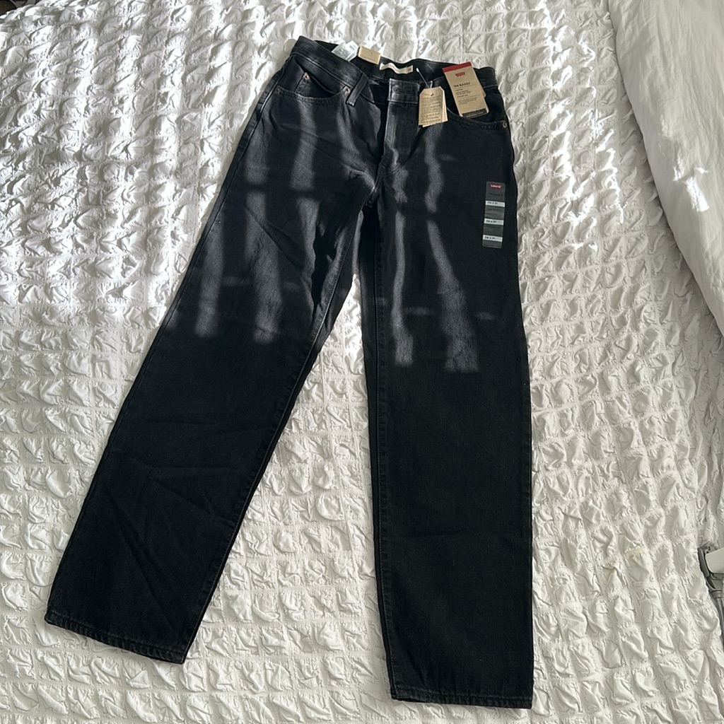 Brand New Levis 94 Black Baggy Jeans 26x31
